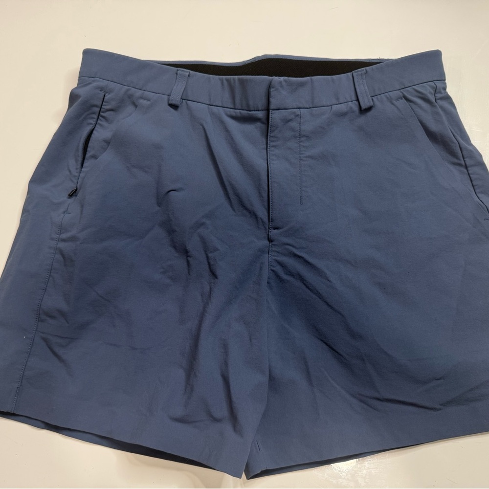 Nobull Shorts Mens Medium Zip Up Grey/blue 6inch Inseam A030126